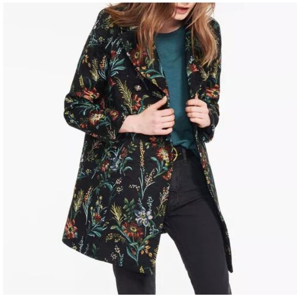 Ba&sh Wylie Floral Tapestry Coat Double Breasted Jacquard Brocade Jacket, XS - Picture 1 of 16